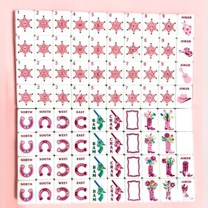 Pink Themed Mahjong-Style Tile Game Set - Pink